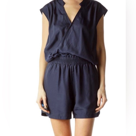 J. Crew Pants - J. Crew Sleeveless Navy Blue V-Neck Romper